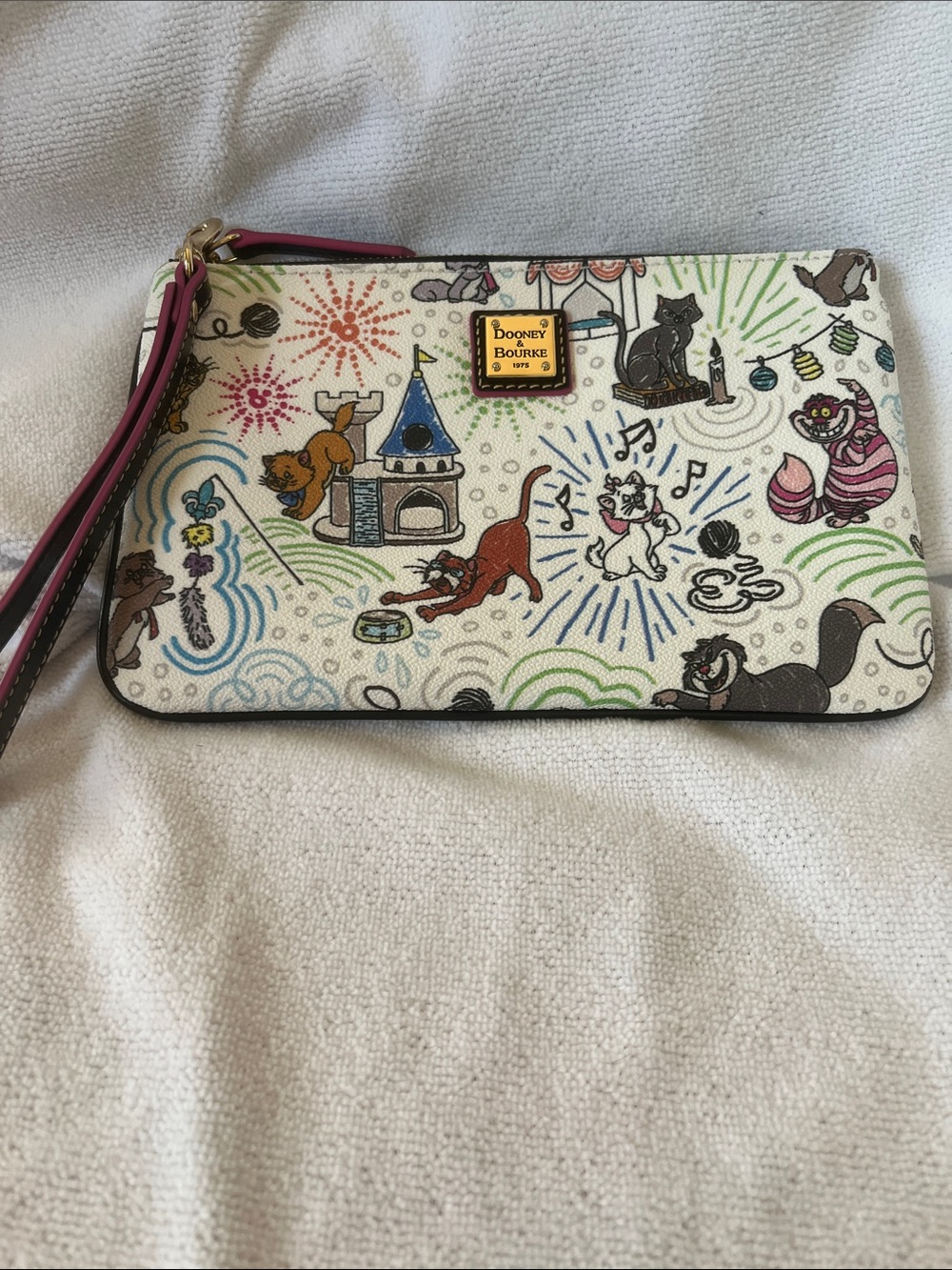 Dooney & Bourke White Cat Print Wristlet - Colorful Disney Design